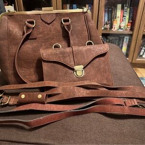 Brown Cork Leather Laflore Paris Doquintin Bag